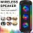 [Portable Wireless Speaker] 3500W portable wireless speaker, 3 speakers and color LED lights, long-lasting battery, USB/AUX input, wireless, microphone input, TWS support, outdoor camping design, family gatherings, charming gifts for Father's Day/Mother's Day, outdoor audio, modern audio equipment, high-quality audio