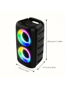 HY-3317 Wireless Outdoor Speaker: Subwoofer, mic, TWS, TF/AUX, disco lights, ideal for smartphones, tablets, karaoke, portable.