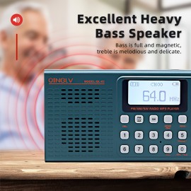 A full-band MP3 wireless connection music radio, 2000mAh high-capacity battery, ultra-long standby, TYPE-C interface charging/AUX input/3.5mm headphone interface, you can display the lyrics (TF card with lyrics files to display) friends and family, send parents, Lyric Display, Portable Audio, Modern Radio, Handheld Player, Durable Build, Typec Charging, Large Capacity Battery, Wireless Receiver, Listening, Music Lovers