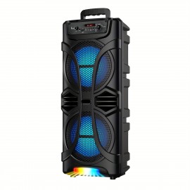 Dual 8'' Large Wireless Speaker, 6800 Peak Powerful Loud Sound, Stereo Sound, Portable Outdoor Speaker Wireless, Long Playtime, USB/TF/BT/AUX/FM/TWS, Cool Lights for Party, Camping, Beach, Backyard, Home, Work, Outdoor Speaker System, Home Audio