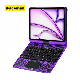 Suitable For IPad 10th Generation Protective Case With Keyboard Lazy Bracket 7-color Backlight Lifting And Rotating Pen Holder Storage Wireless Magic Keyboard Protective Case For 2022 New IPad 10th Generation 10.9 Inch/iPad Air 13 Inch M3/M4 (pink)
