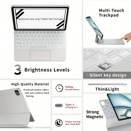 Suitable For IPad Pro 11&Air 11-inch (M2, 2024/M3, 2025) And 10.9-inch IPad Air 5th And 4th Generations, Magnetic Keyboard Case, Multi-touchpad, Suitable For IPad Pro 11 