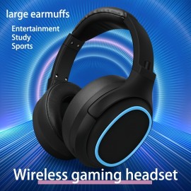 D-815Head-mounted wireless gaming headphones with large earmuffs, over-ear headphones, large battery, long battery life, heavy bass, HiFi heavy bass headphones with radio function, game music ears, foldable, adjustable, rotatable headphones, can answer calls, wireless  supports TF card playback, AUX cable, smart device, large speaker Type-C interface headphones can switch to music headphones, Wired Headphones, Headphones Noise Cancelling, Headphones Wired, Gaming Headset,