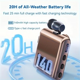 20 hours long play time with microphone clip-on earphone V5.4 earphone, with excellent stereo magnetic earplugs, extendable and lightweight structure motion noise reduction, with microphone earphone, suitable for gym running business, Ear Buds with Microphone, Gym Workout Earbuds, Business Commute Earphones, Earbuds with Microphone, Stereo Sound Earphones, Magnetic Clip Mechanism, Semi-Open Ear Design, Flexible Plastic Build, Durable Lightweight Construction