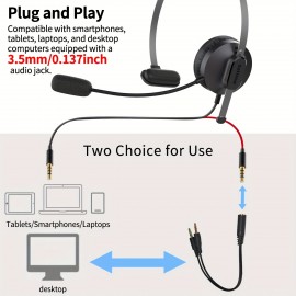 [Philips ENC Headset] Philips Noise-Canceling Headset with Microphone | Semi-Open Back Design, 3.5mm Jack, Volume Control, Ideal for Customer Service, Office, and Mobile Phone Use