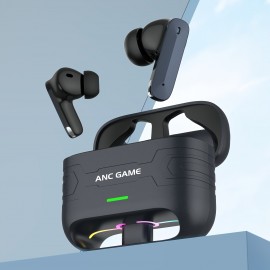 ANC+ENC Dual Noise-Canceling Wireless Headphones | Wireless Wireless Earbuds 6.0 with Hall Magnetic Auto-Connect Upon Opening, 20Ms Low Latency for Gaming + 24H Long Battery Life, Vibrant RGB Case, Suitable for Music, Sports, And Calls (Compatible with Apple And Android).