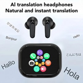 Ai Translator Earbuds Smart Touch Screen Translator Earphone 144 Languages Translator EarbudsTravel Abroad Easy Conversation Translating Earbuds International Conversation Multilingual Translator Lightweight Earphones Modern Translator Christmas gift