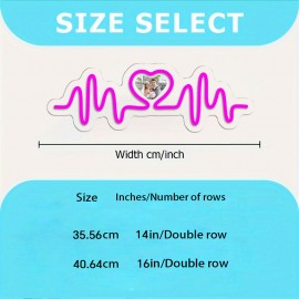 Personalized LED Neon Heart Photo Light - USB Powered, Customizable Wall Decor with Love Design, Perfect Gift for Couples, Weddings, Birthdays, Valentine's Day, Mother's Day, Home Decor