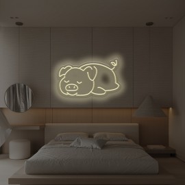 Cute Pig LED Neon Light - Adorable Pink Wall & Tabletop Decor for Home, Bars, Cafes, Weddings, Parties - USB Powered, Dimmable, Multi-Purpose with Switch Control