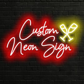 Customizable Neon Sign for Wine Glass, Personalized LED Light Wall Decor, USB Powered, Ideal for Birthday, Christmas, Valentine'S Day, Shop, Home, Wedding Decoration, No Battery Required