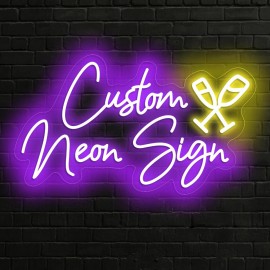 Customizable Neon Sign for Wine Glass, Personalized LED Light Wall Decor, USB Powered, Ideal for Birthday, Christmas, Valentine'S Day, Shop, Home, Wedding Decoration, No Battery Required