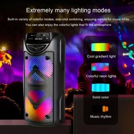 High Power Professional Portable Wireless Speaker, Extra Large Volume, Dual 4-inch, Outdoor Speaker, LED Light, Plug-in Card, USB, Large Camping Speaker, Colorful RGB Light, USB/TF Card Support, Can Be Used with Microphone, DJ Stage, Outdoor Party