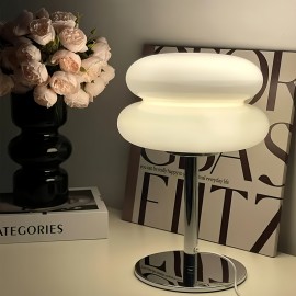 Creative Plastic Burger Table Lamp, USB Light Fixture with Three-Color Dimming (Cold Light | Neutral Light | Warm Light) Metal Base, Double-Layer Plastic Burger Shade, Available in White and Orange, Suitable for Living Room | Bedroom | Office | Study | Indoor Use, Ideal Holiday Gift | Valentine'S Day | Christmas | Halloween, a Great Choice for Friends and Family, Desk Lamp For Office, Desk Lamp For Study, Desk Lamp Modern, Desk Lamp Usb, Light For Bedroom, Lamp For Bedroom, Table