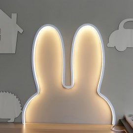 1pc Cute Bunny LED Night Light - Pastel Bedroom, Office, Desk Decor - USB-Powered Wall or Tabletop Lamp - Ideal Gift for Women, Teens, Valentine's, Mother's Day - Minimalist Rabbit Lighting Fixture