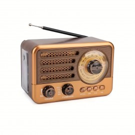 [Retro Portable Radio] Retro Portable Radio with Speaker, Supports FM/AM/SW, TF Card, USB, AUX Playback and LED Flashlight (HR-29BTL)