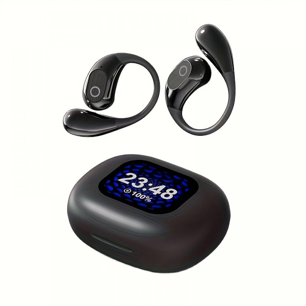 ANC TWS Earbuds with Full Touch Screen LCD over the ear Wireless Headphones for Gaming LED Battery Indicator, HiFi Stereo, low latency, Touch Control, Sports Travel with Full Color Touch Screen, Earbud Wireless