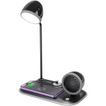 LED Desk Lamp For Home Office, Wireless Charging Small Desk Lamp, Bedside Touch Lamp, Reading Night Light With Clock, Dimmable, Bedside Lamp For College Dorm, Bedroom, Wireless Charging Station For IPhone 16/15/14/13/12